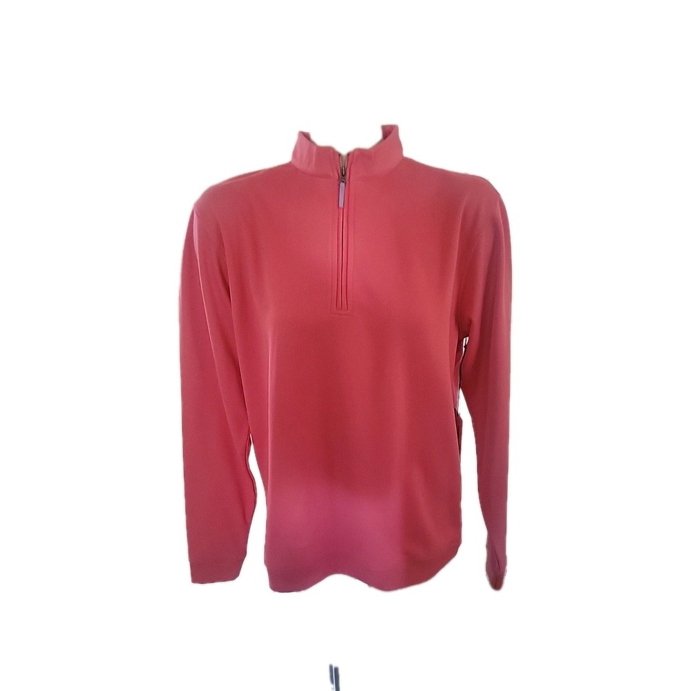 Johnnie-O NEW M 3/4 Zip Pullover Salmon Pink Sweatshirt Beach Surfer Coastal